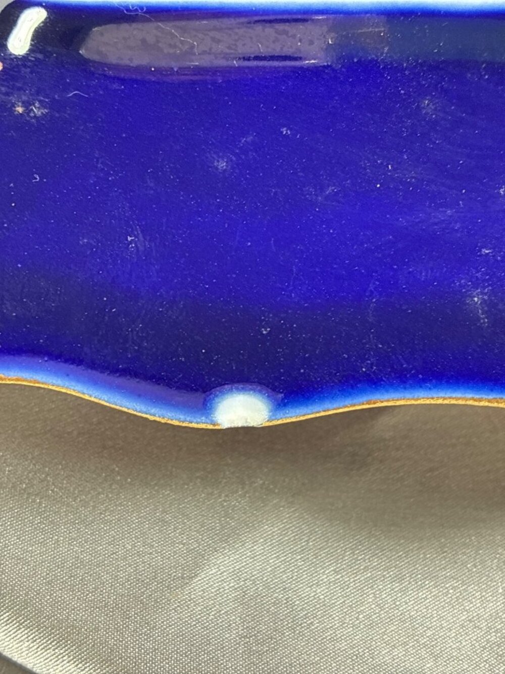 Vintage Limoges France Cobalt Blue Porcelain Cigar Ashtray Gold Gilt Courting Co - Picture 8 of 10